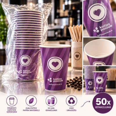 Papīra glāzītes 12oz (355ml) 50gb